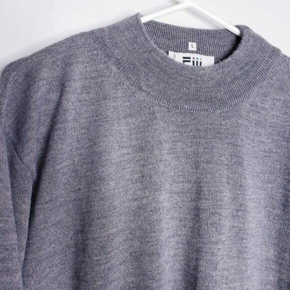 Vintage Gray Mock Neck Lightweight Slouchy Pullover Sweater Women's Size Large - Picture 2 of 7